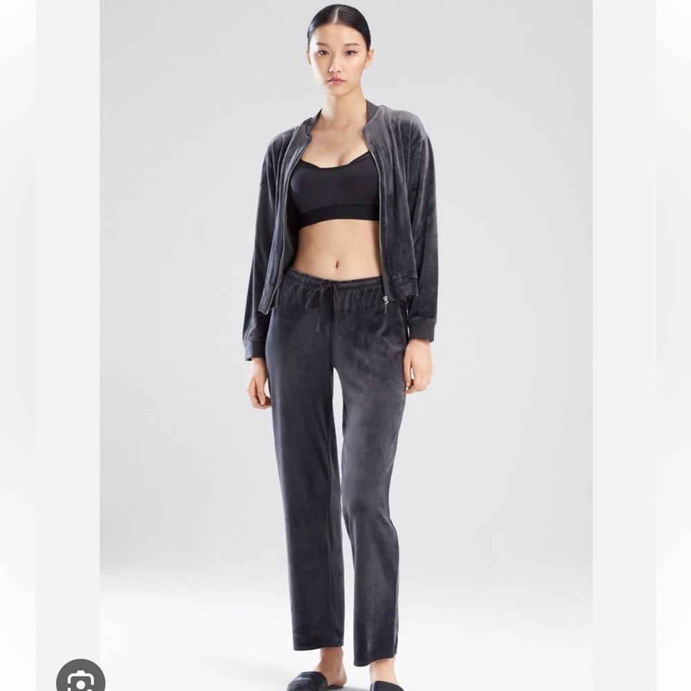 Natori Luxe Velour Zip-Front Jacket Pants Y.